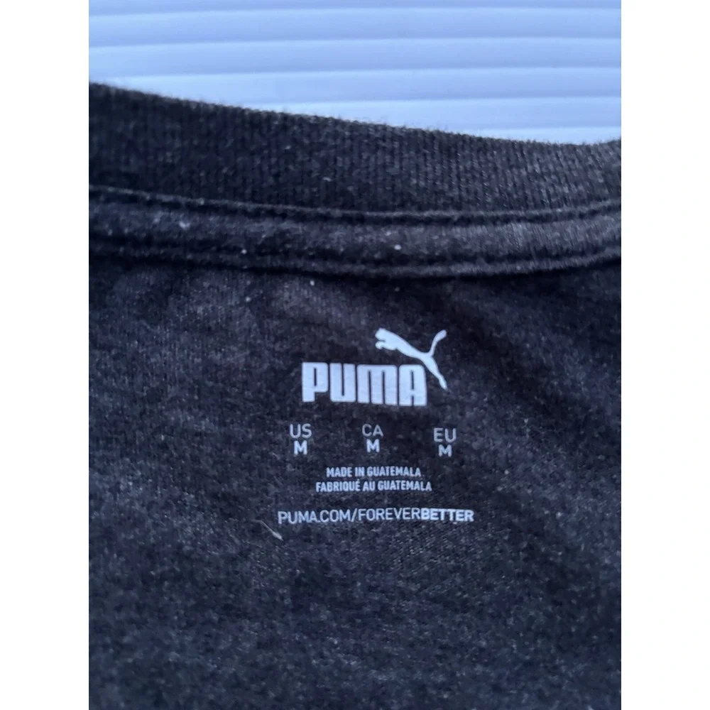 Puma Men's Gray Graphic Logo T-Shirt Size‎ M Short Sleeve Casual